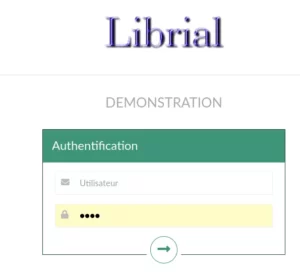 Librial : écran d'authentification